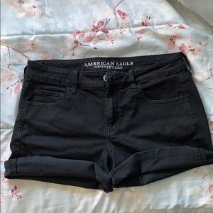 American Eagle Midi Black Jean Shorts